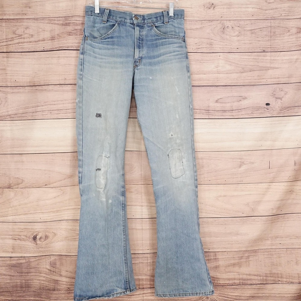 Vintage Jeans Joint Jeans Mens 30x34 Blue Flare Denim 70s Scovill Zip